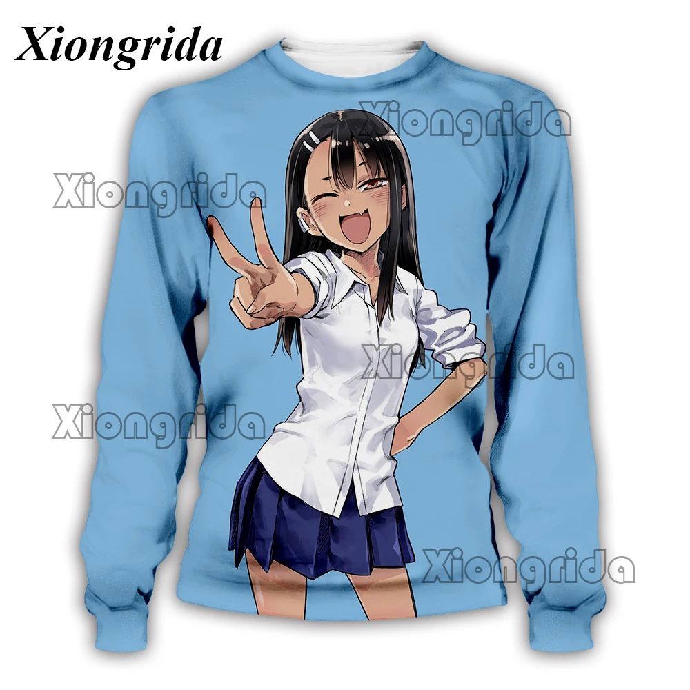 Nagatoro Hayase Kawaii Sweatshirts Mens 3D Hentai Sexy Anime Crew Neck Long Sleeve Hood Women Hoodies Hooded Unisex Top