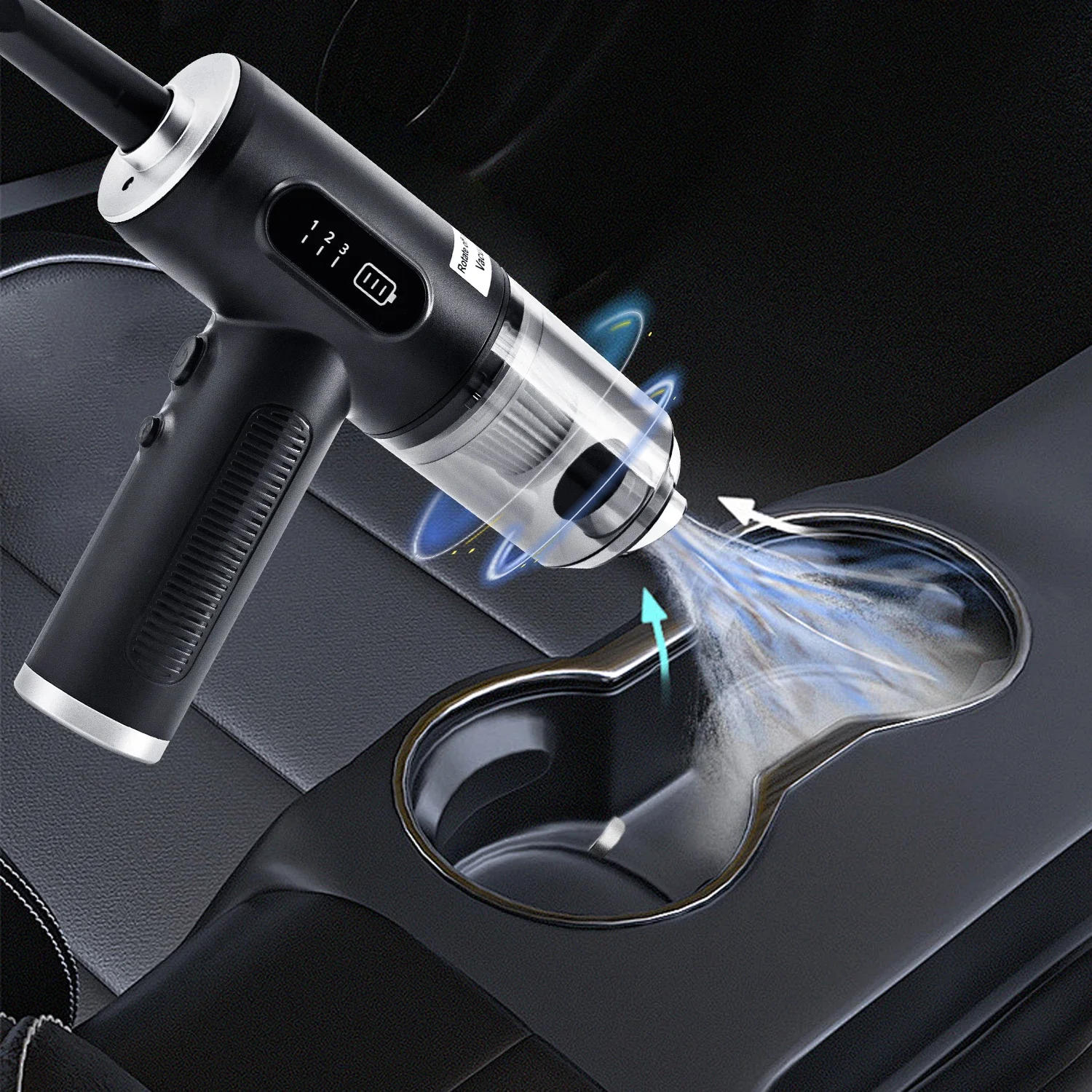 자동차 진공 청소기 휴대용 충전식 3 in 1 먼지 버스터 공기 송풍기 핸드 펌프, 키보드 청소용 미니 휴대용 진공