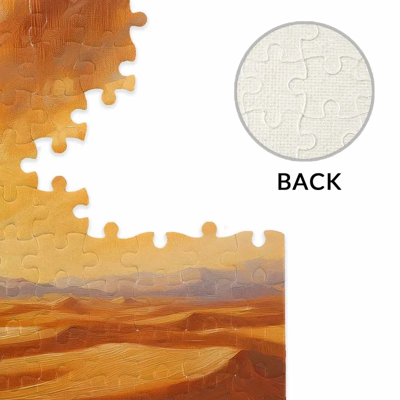 성인용 500피스 직소 퍼즐 - 사막 선인장, 황금빛 일몰, 유화 스타일 직소 퍼즐