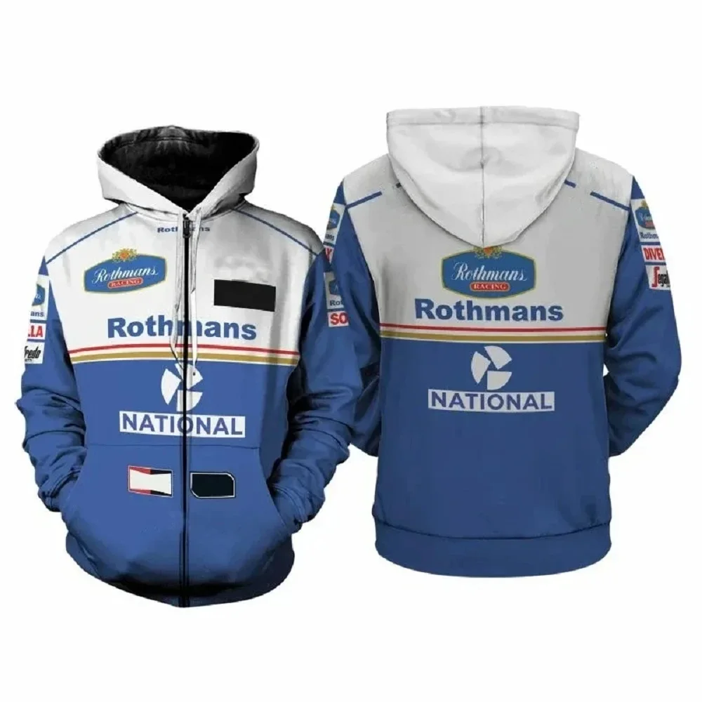 

2024 Men's Spring and Autumn Hoodie Brazil Ayrton Senna Racing Suit Large Vintage Hooded Zipper Pullover_