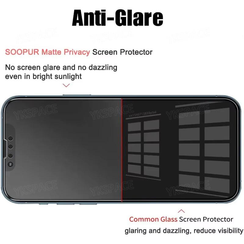 Matt 360 ° 4-Wege-Sichtschutz-Schutzglas für iPhone 18 17 Air 16 15 14 Plus 13 12 11 Pro XS MAX Mattierter Anti-Spy-Displayschutz – Detail 6