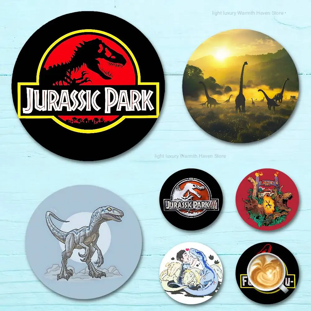 

J-Jurassic Park Word Round Anime Wooden Coasters DIY Decorations Birthday Valentine Gifts