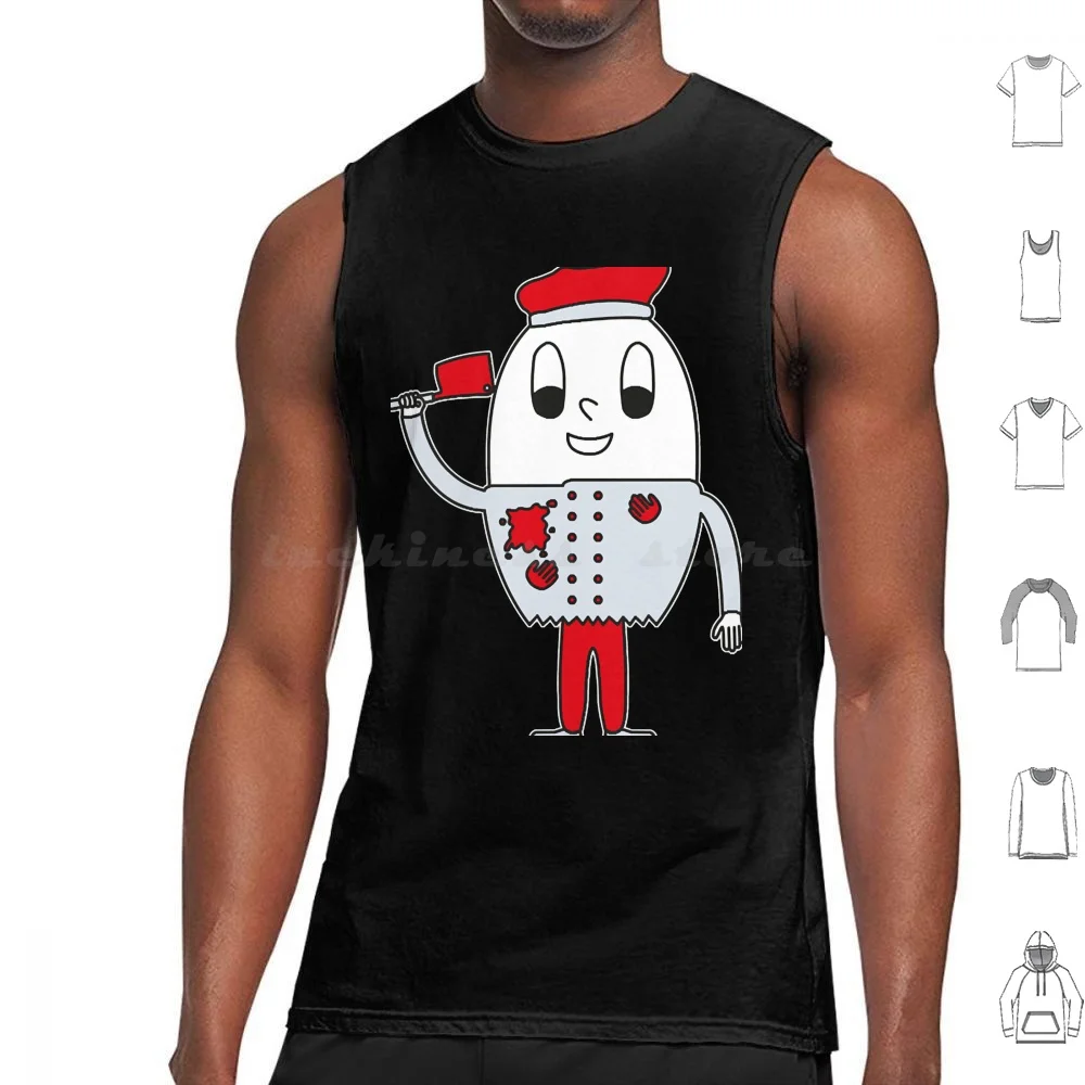 Egg Creepy-Cook Tank Tops Print Cotton Creepy Cook Comic Creepy Egg Eggs Figure Fun Idea Halloween Horror Spooky Kitc