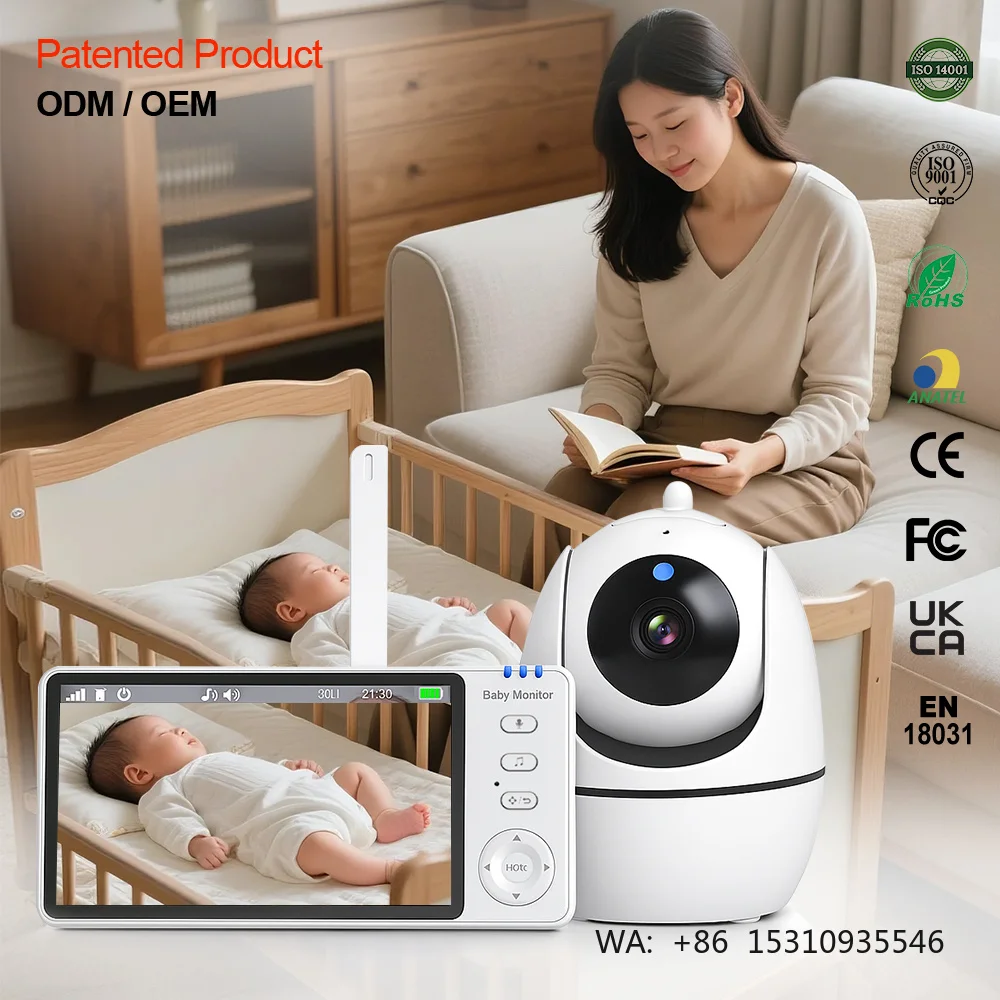 WiFi Smart Baby  with Mobile 360° View Camera with Auto Tracking Cry Detection Alerts to Phone Lullaby Player