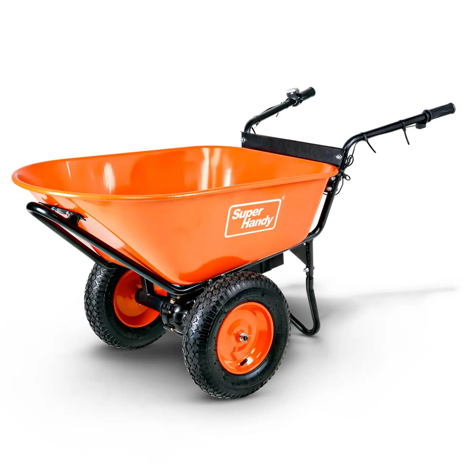 Wheelbarrow Utility Cart Electric 24V DC 330lbs Max Load Barrel Dump Material Debris Hauler