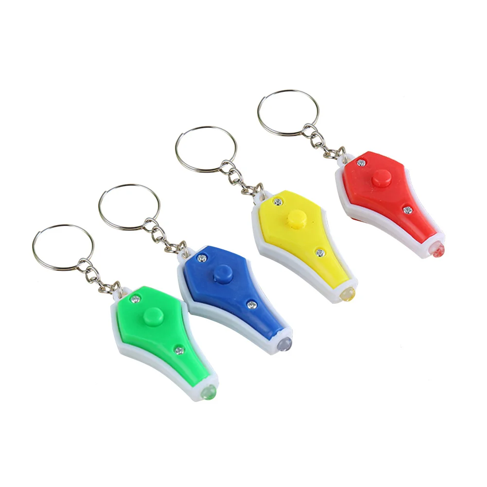 4 Pcs Keychain LED Keychain Portable Mini Keyring with Money (Random Color) bulb keyring light keychain
