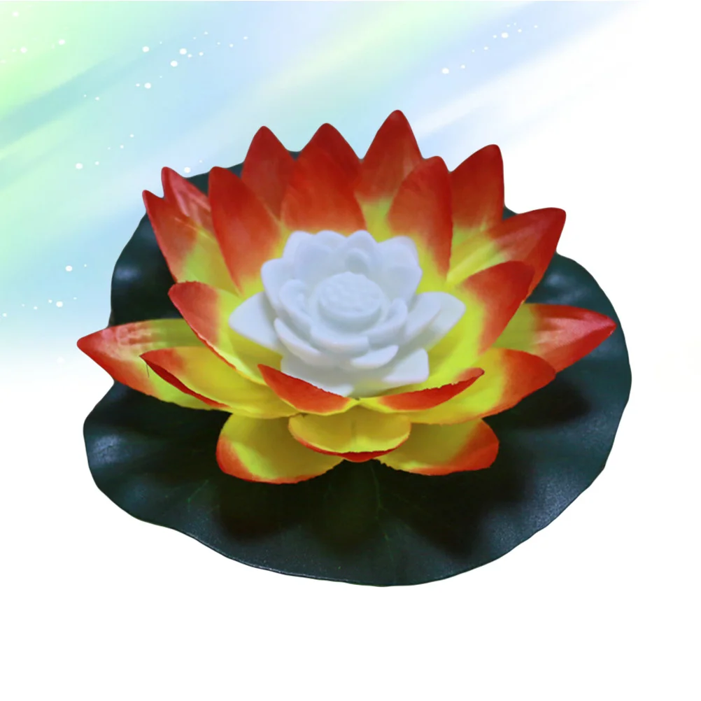 LED Lotus Water Colorful Romantic Flower Pool for Wedding Festival Party Decoration Orange