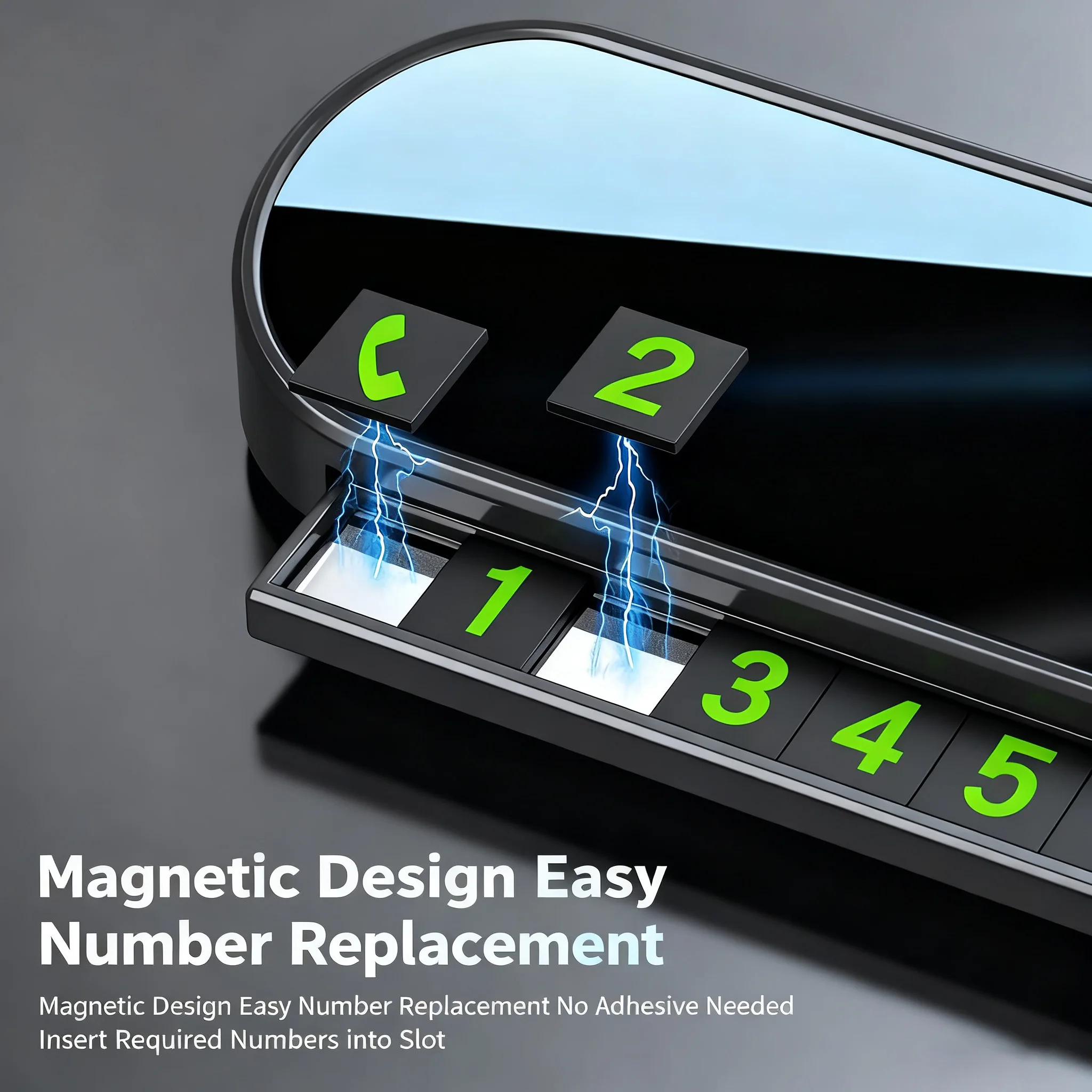 Car Temporary Parking Card Phone Number Car Phone Magnetic Holder Fluorescence Telephone Number Plate Car DIY Park Number Card