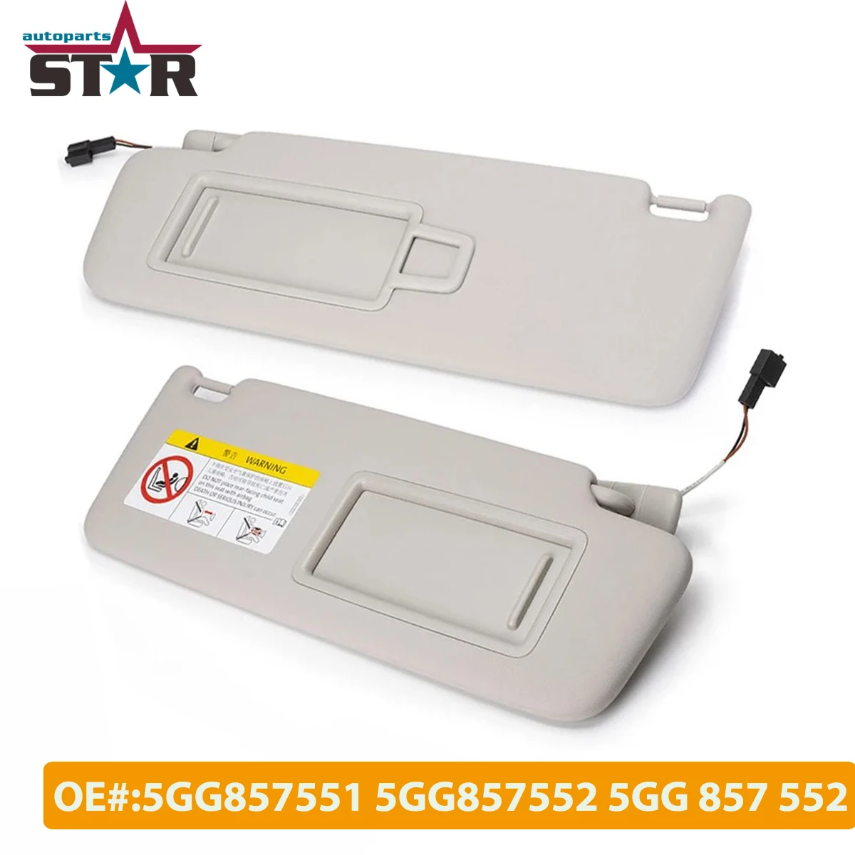 OEM # 5GG857551 5GG857552 5GG 857 552 Interior Sun Visor Sunvisor Left / Right Side For Volkswagen Golf MK7 E-Golf Passat Jetta