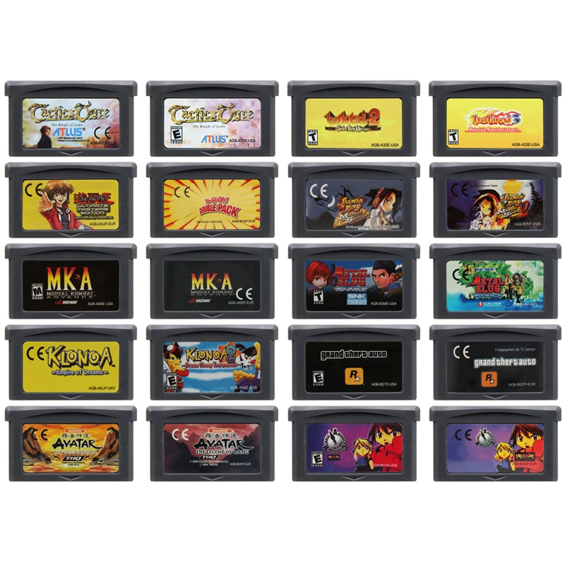 

GBA Game Cartridge Guardian Heroes Grand Theft Auto Klonoa Metal Slug Shaman King Boktai 32 Bit Video Games Console Card