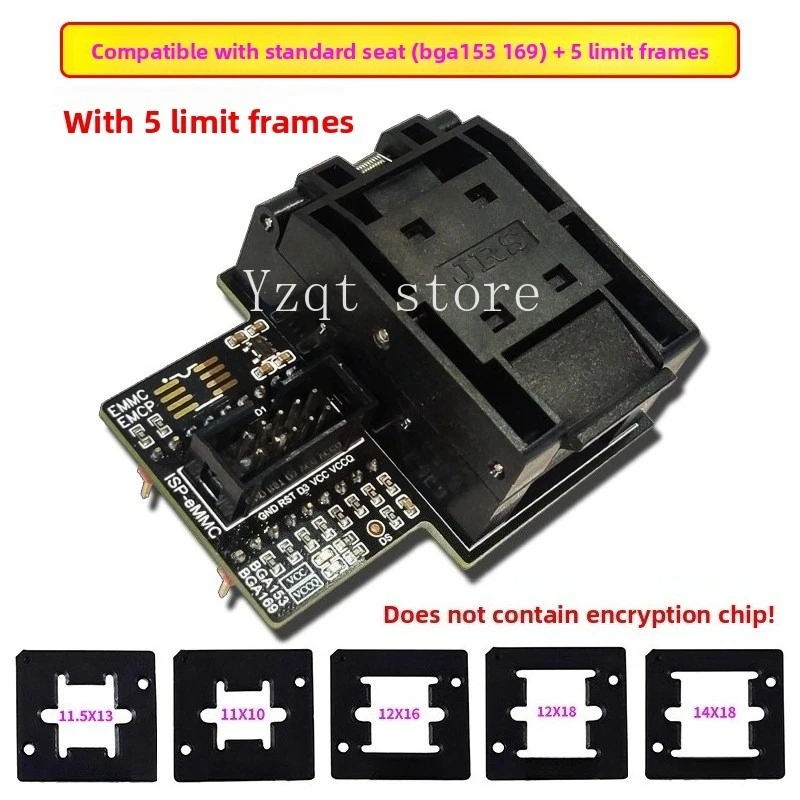 EMMC Compatible Reader Block BGA169 BGA153 Test Block EMCP Conversion, Aging Block ISP Flying Line