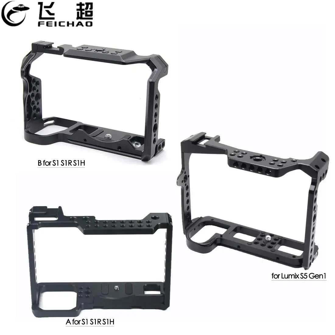 Camera Cage Rig Cold Shoe Mount for Panasonic Lumix DC-S1 S1 S1R S1H / Lumix S5 Gen 1 Video Shooting Protective Case Accessories