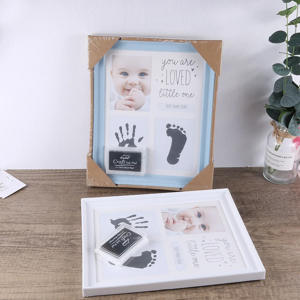 Ylsteed Newborn Hand and Foot Prints  with Ink Pad Baby Footprint  Infant Souvenir Newborn Photo Frame for Picture Props