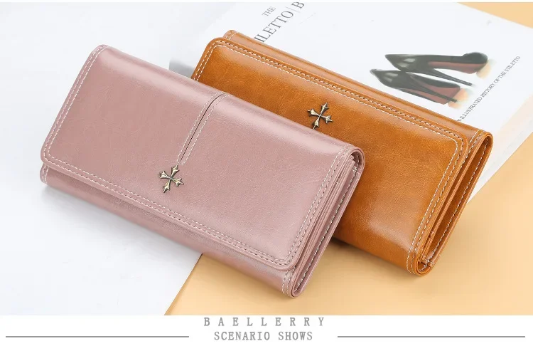 Baellerry Neue Damen-Langbörse mit Namengravur, Kartenclip, Hoher Kapazität, Fotohalter, Luxusmarken-Geldbörse für Mädchen – Detail 14