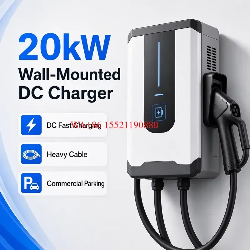 WMWMNU 20kW Wall Mounted DC Fast Charger CCS2 Compact EV Charging Box OCPP for Home Garage Hotel Parking Destination Charging