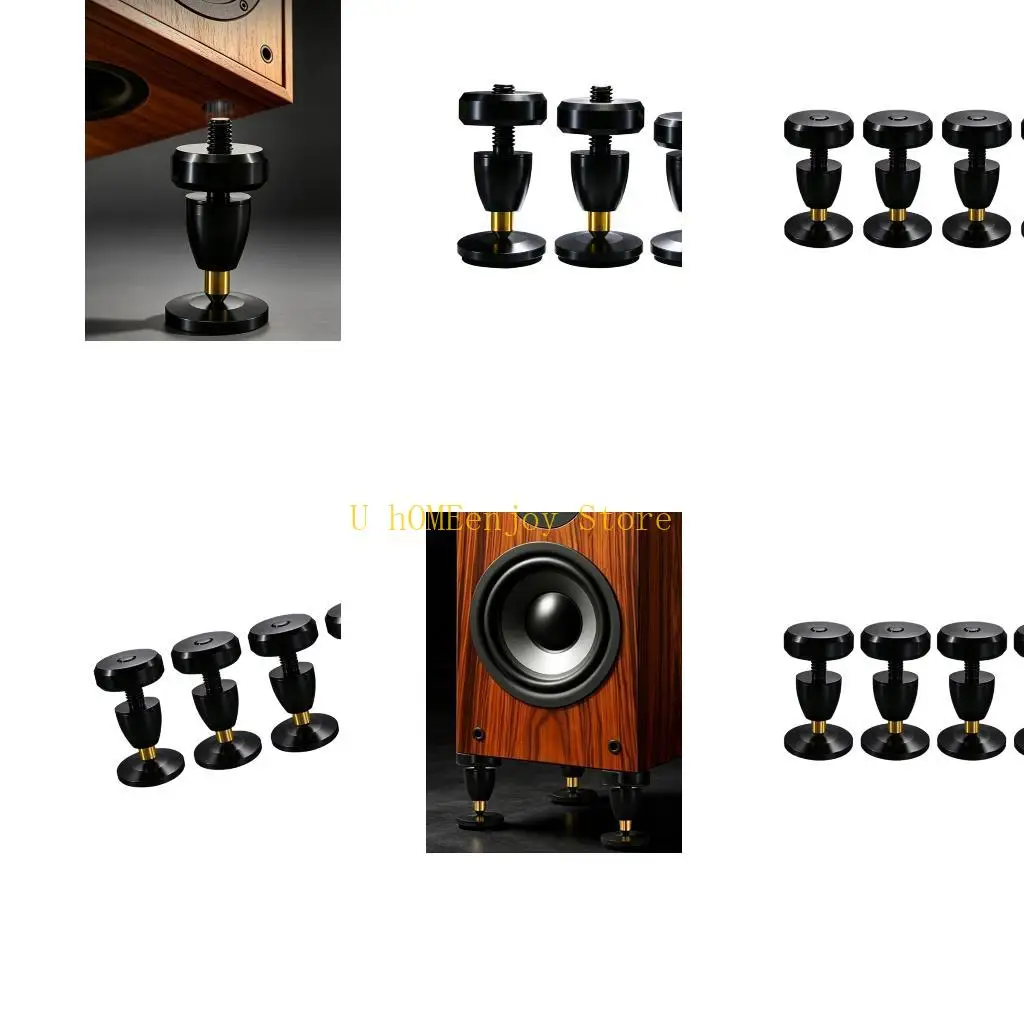 B0KF Home Speaker Isolation Feet with Base Gaskets, Spring Center Support for Shelf Placement, Level Balance, and Daily Use