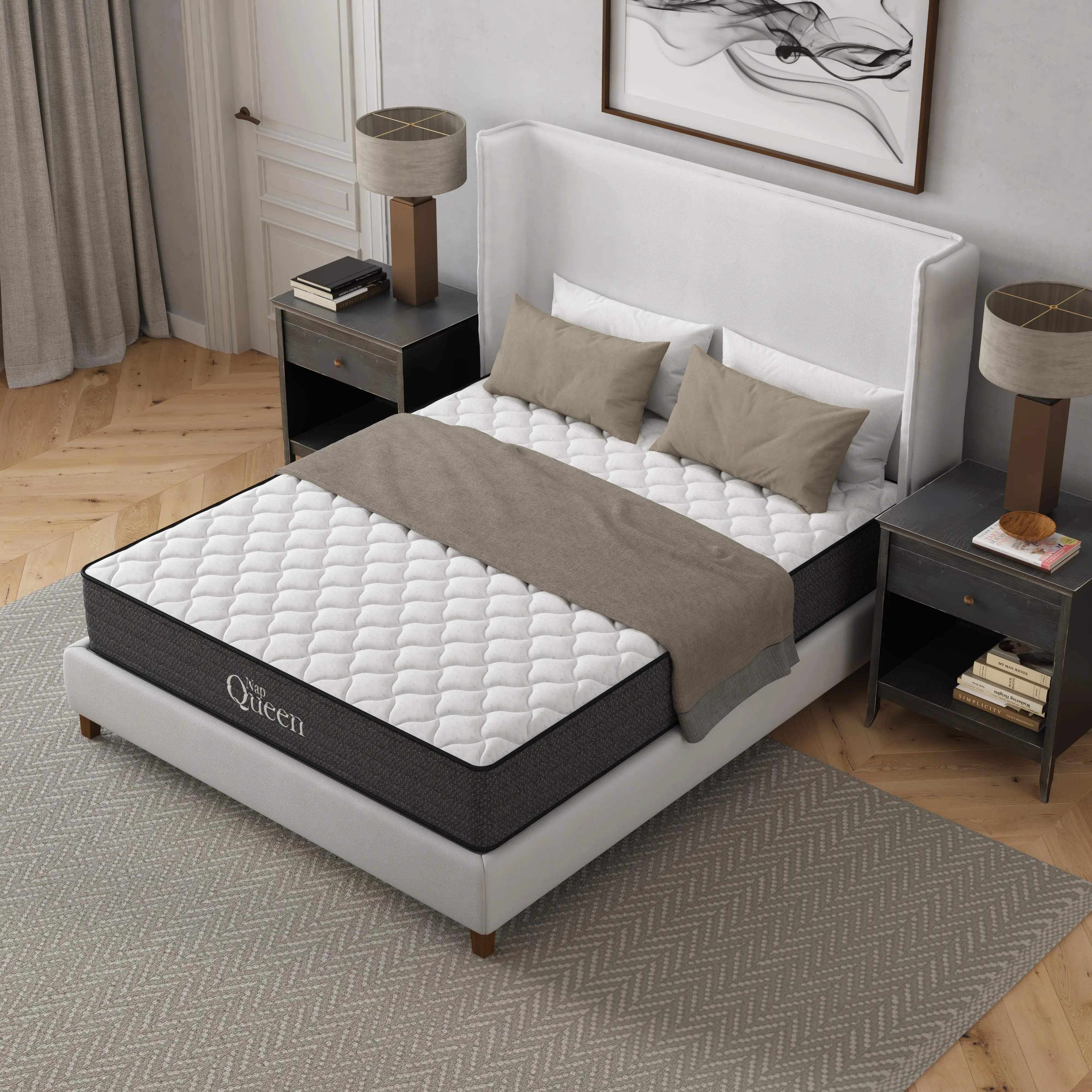 NapQueen 10 Inch Twin XL Cooling Gel Hybrid Mattress CertiPUR US Certified Portable Bed for Adjustable Base Water Resistant