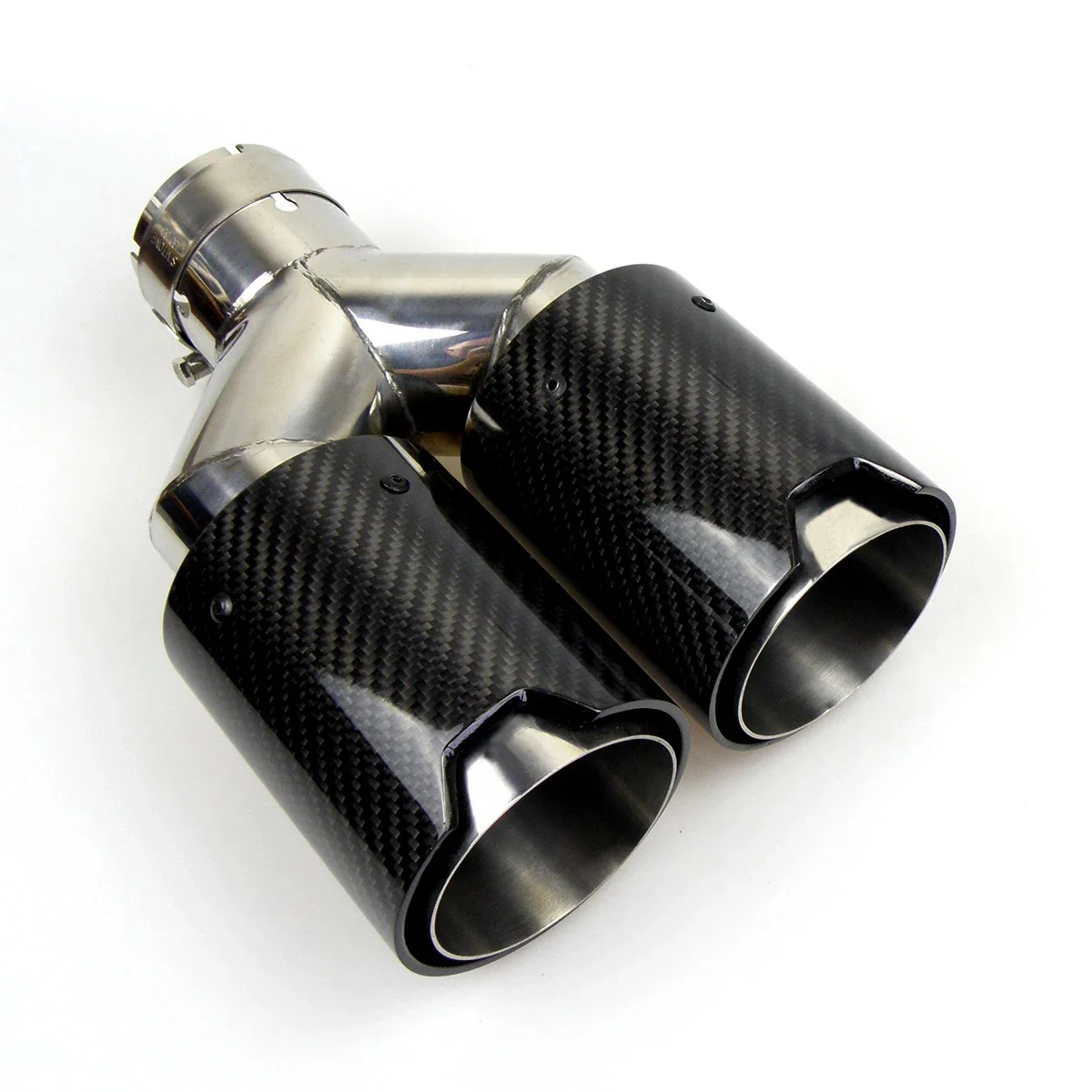 Dual Carbon Fiber + 304 Stainless Steel Universal M Performance Carbon Fiber Exhaust Tips End Pipes Muffler Tips for BMW Series