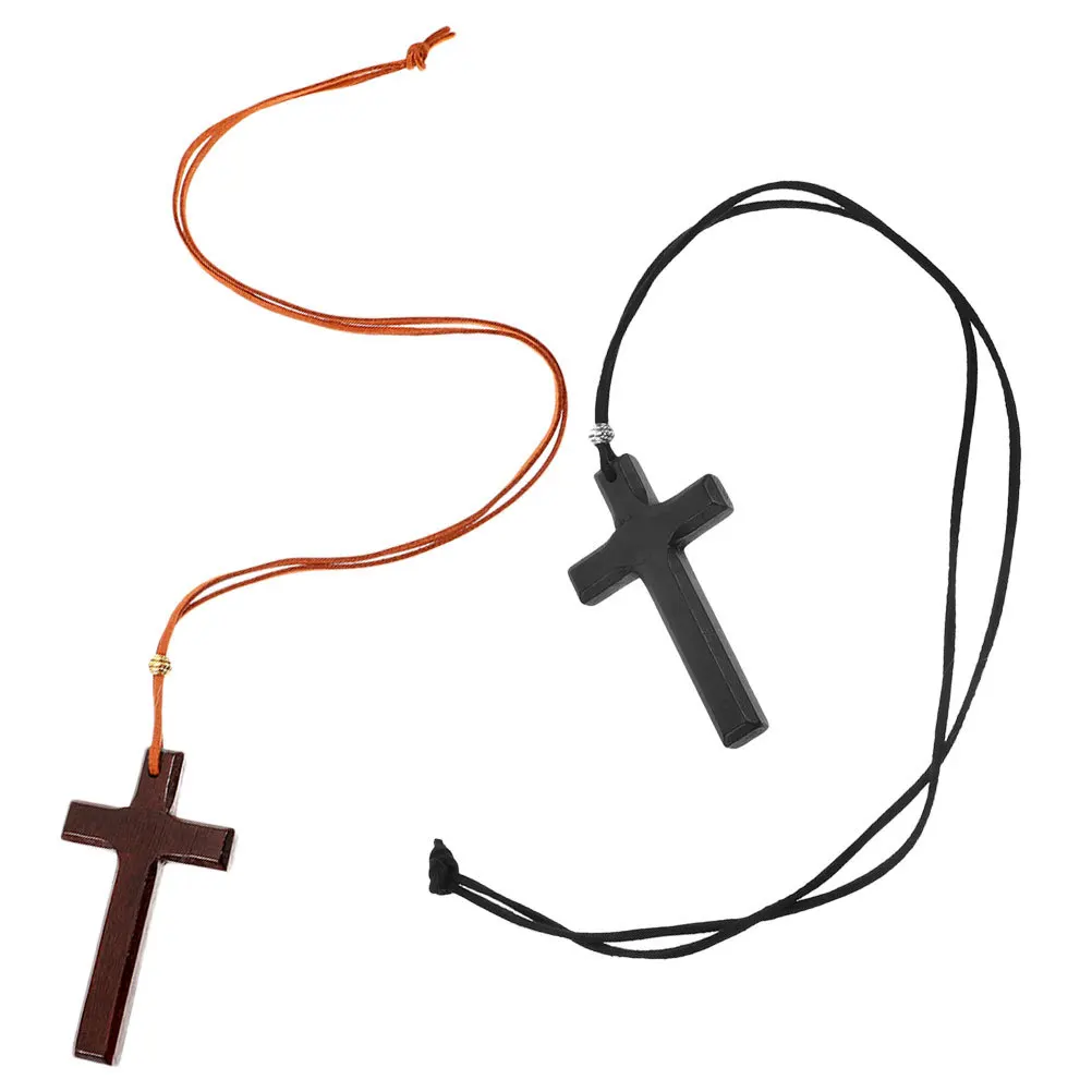 

Wooden Cross Pendant Creative Car Rearview Mirror Decor Hanging Blessing Peace Auto Interior Accessories Wood Crosses