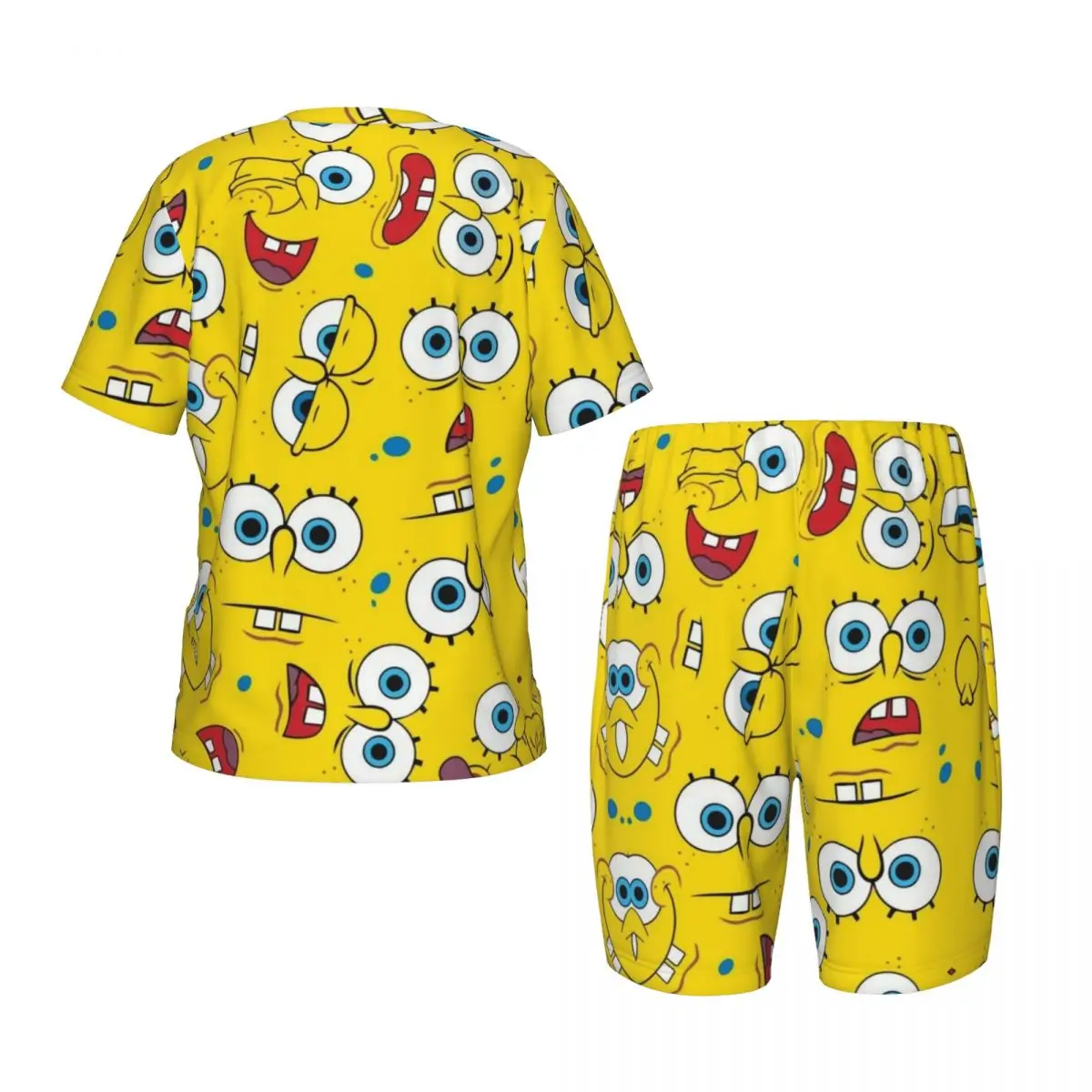 boy\'s girl\'s Pajamas Set Spongebob Down Tops and Shorts Pajama 2 Piece Pyjama Nightwear Loungewear for Summer