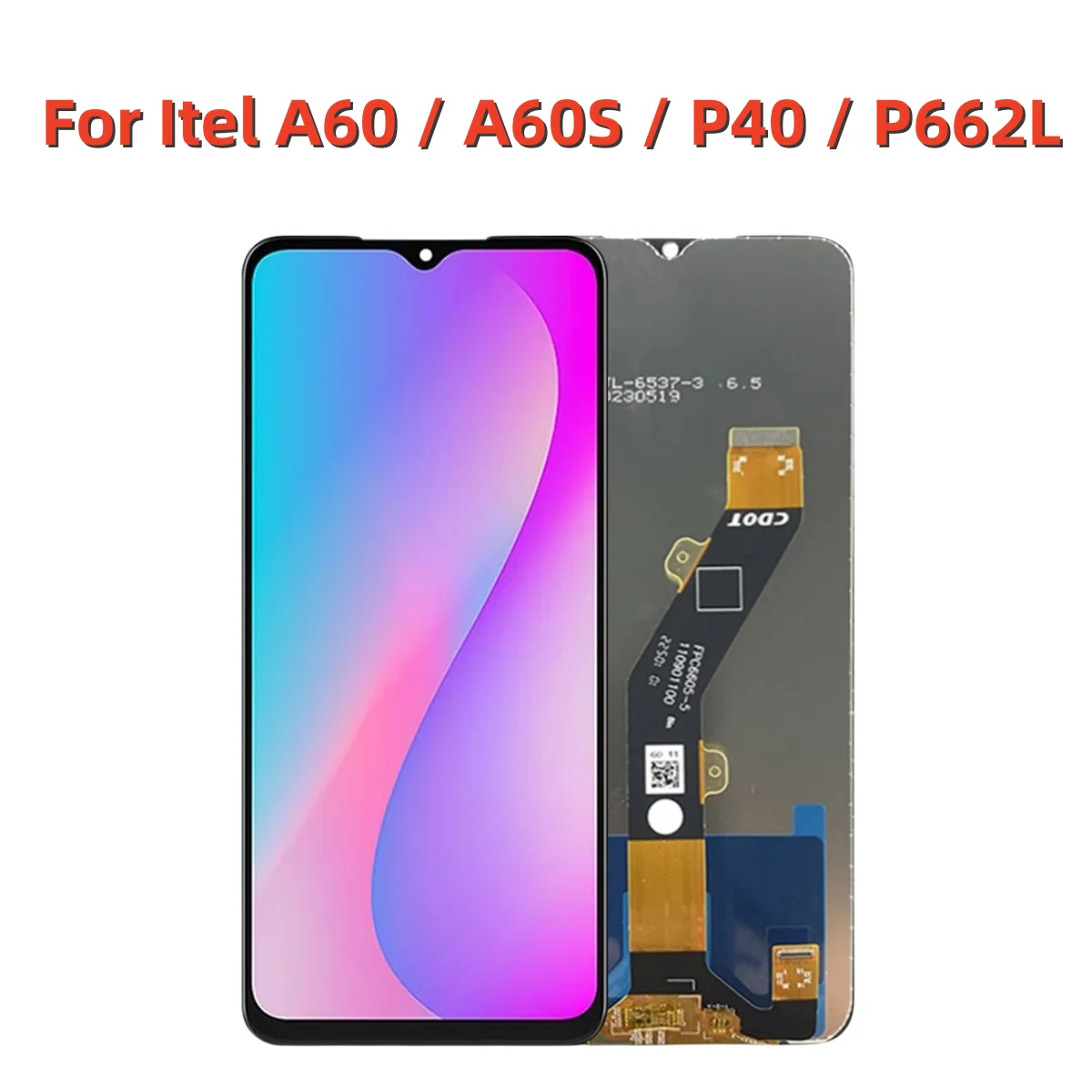 For itel A60 A60S P40 P662L LCD Display Touch Screen Digitizer Assembly Repair Parts Replacement