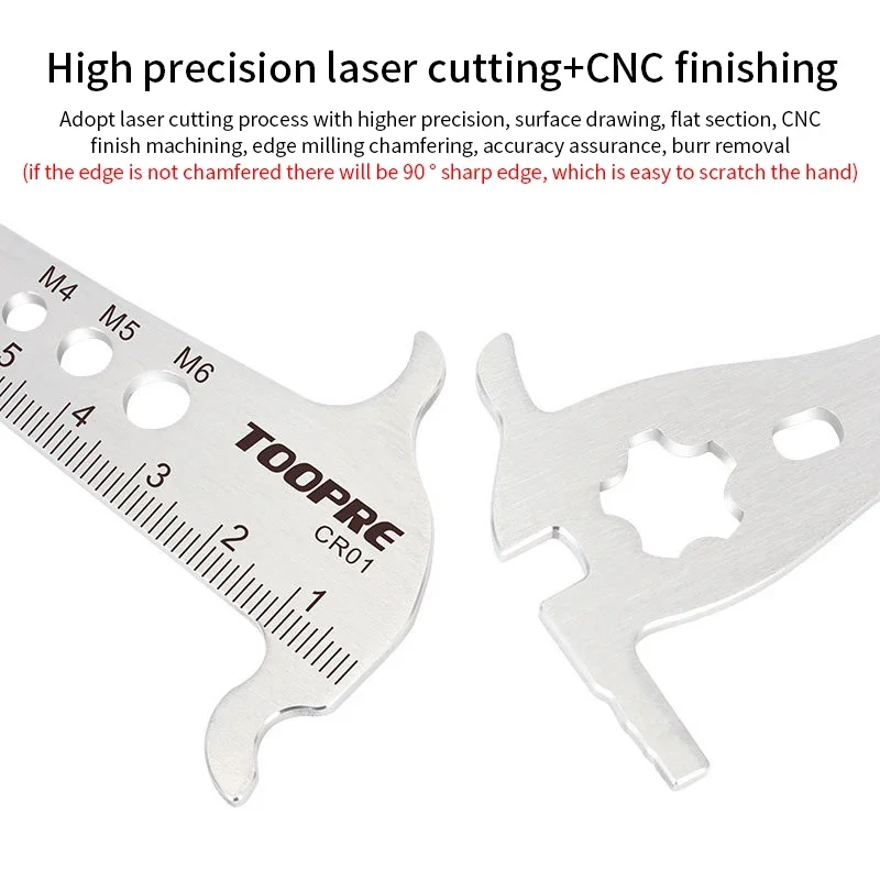 

TooPRE 3/6 в 1, индикатор износа велосипедной цепи, измерение болта с крючком для цепи для 8, 9, 10, 11 скоростей, нержавеющая сталь