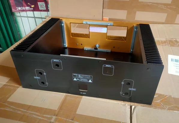 Accuphase All aluminum amplifier chassis / Preamplifier case VU meter AMP Enclosure DIY box with heatsink on both side