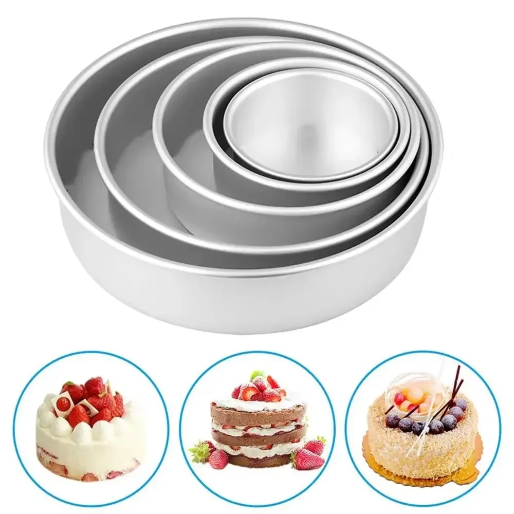 4/5/6/7/8/9/10 Inch Cake Bake Pan Round Aluminum Alloy Cake Mold Pan Heat-Resistant Non-Stick Cake Tin Kitchen Dessert Baking