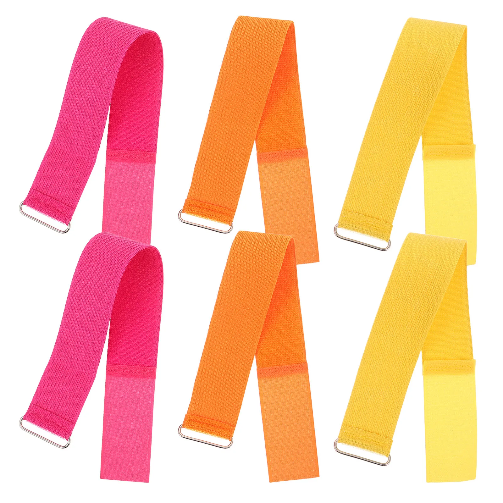 

6Pcs Three Legged Race Bands Adjustable Elastic Tie Rope Colorful Outdoor Field Day Party Relay Race Supplies for Kids Adults