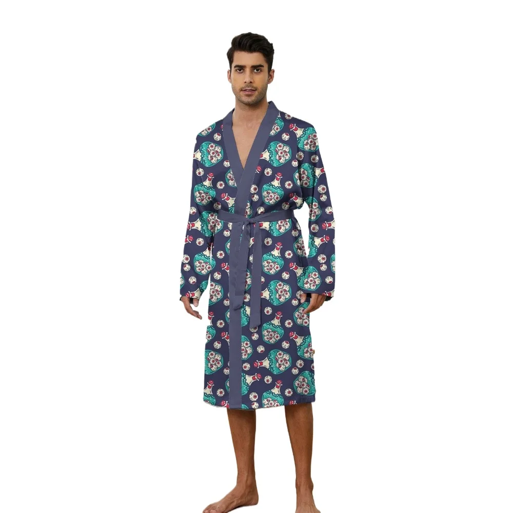 

Men's Robes 2025 Home Sleeping Robe New 3D Small Bottle Pattern Spring Autumn Thin Edition Quick Drying Skin friendly Bathrobe