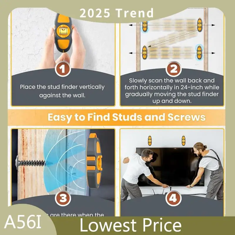 

Magnetic Stud Finder Wall Scanner, Magnetic Stud Finder Level Wall Scanner, Easy To Use Magnet Stud Finder Drywall Tool Durable