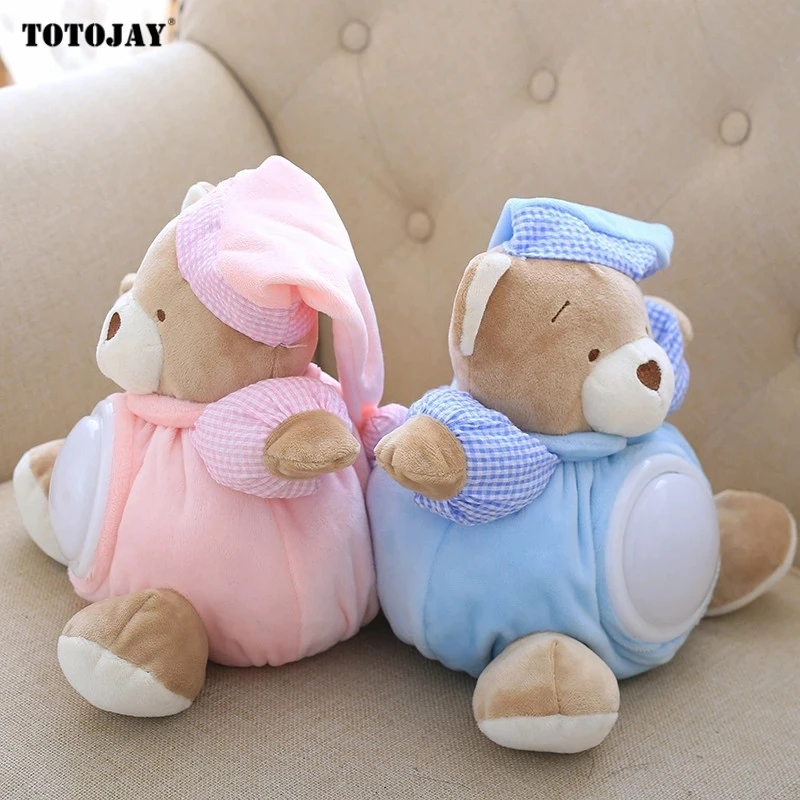 Lovely Teddy Bear Musical Light Plush Dolls Pat Lamp Sleeping Comfort LED Night Light Appease Bear Toys for Children Baby Gifts