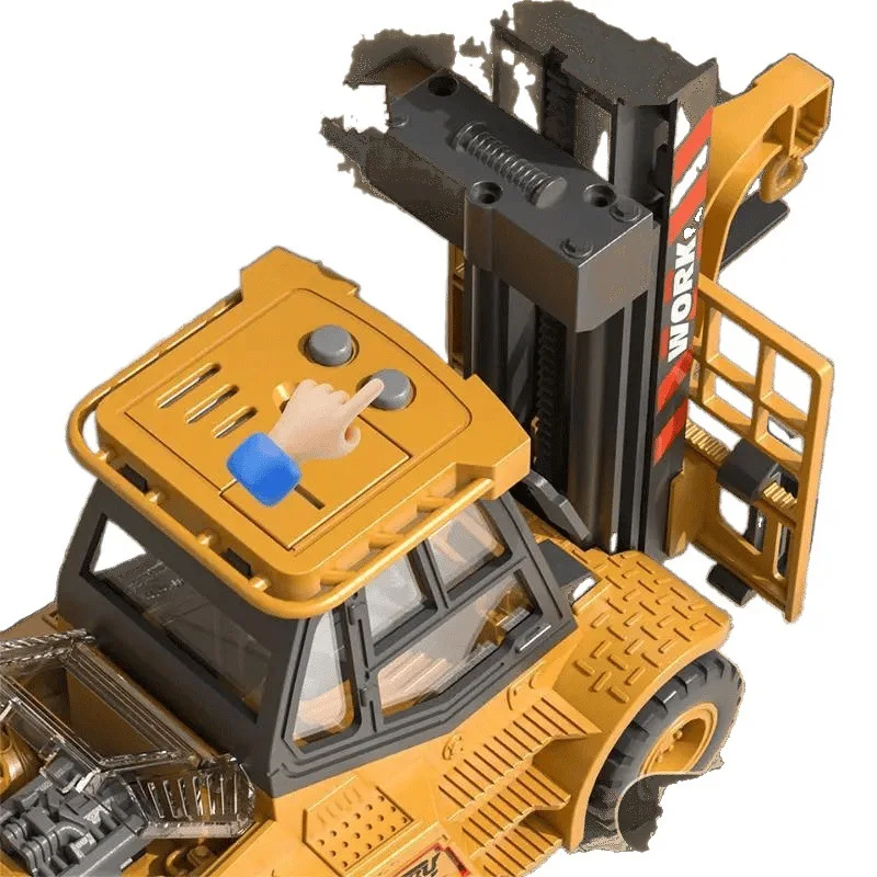 2025 جديد كبير الصوت والضوء رافعة شوكية للأطفال الهندسة سيارة رافعة شوكية قابلة للرفع الأولاد دمى هدايا #4