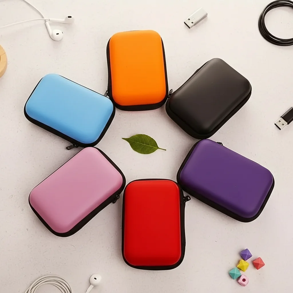 1 Pc Portable Card Storage Bag,Data Cable Packing Cube,Waterproof Headphone Storage Bag,EVA Protective Case For Travel