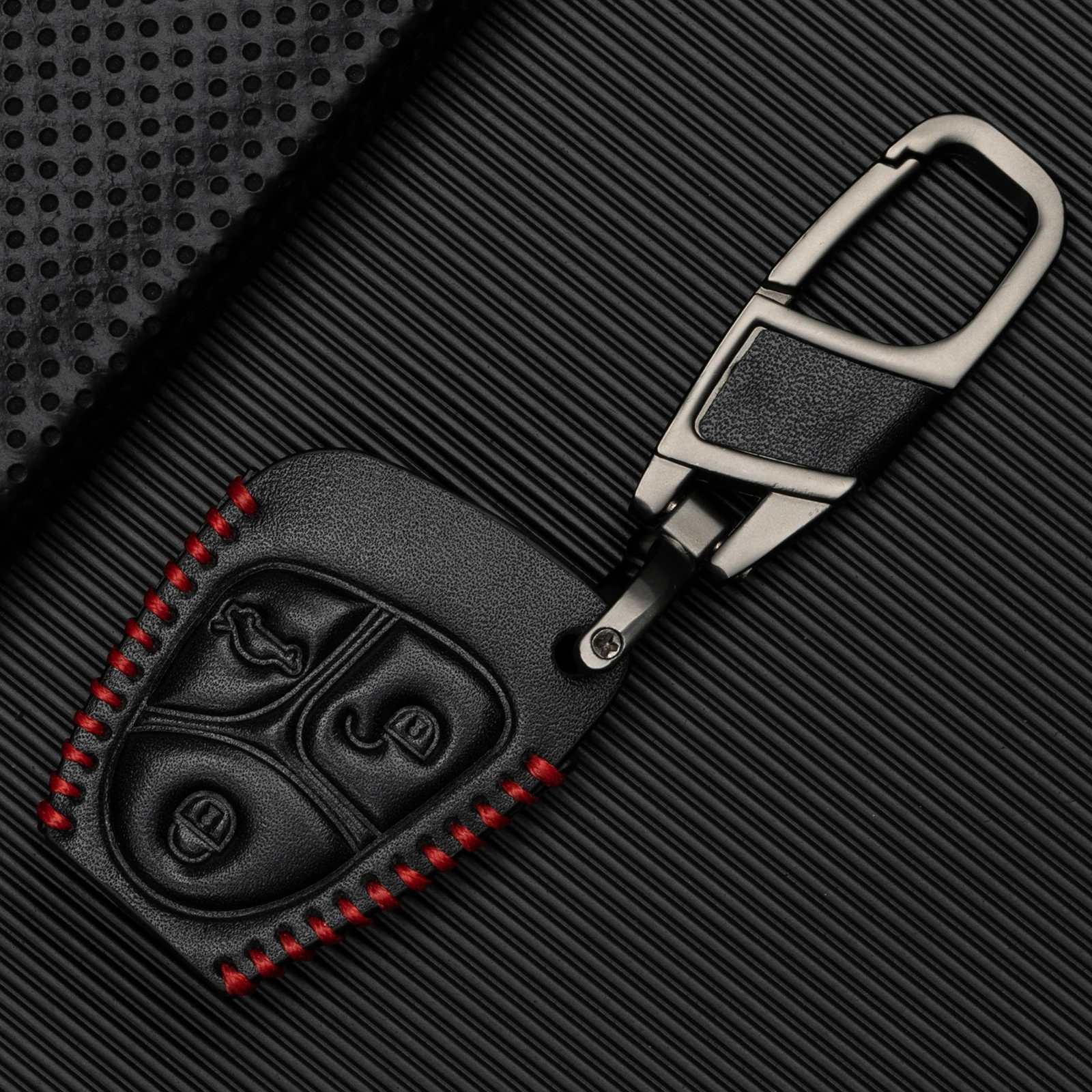 For Mercedes Benz B C E S Class ML CL SL CLS CLK SLK Remote PU Leather Black Key Fob Cover Case Holder Key Chain Ring Auto Parts