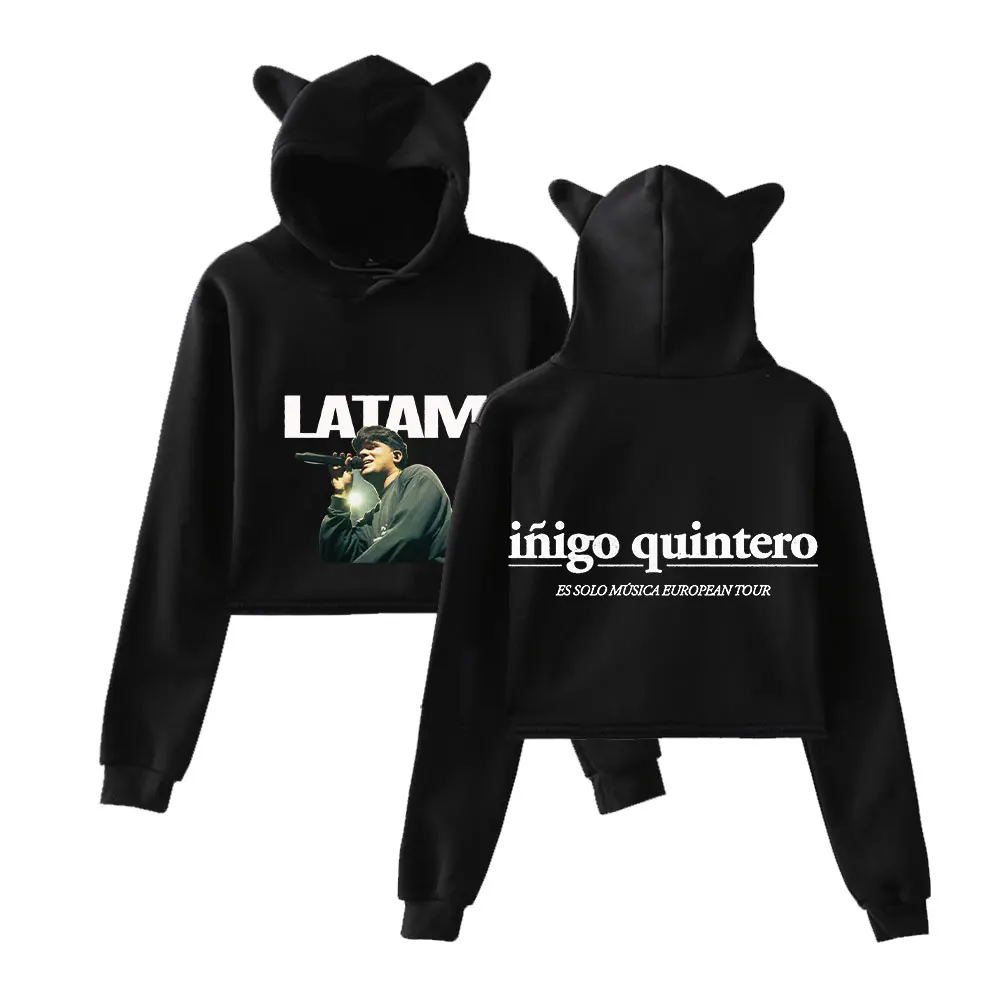 

Inigo Quintero Tour Merch Female Cat Ears Hoodies Streetwear Women Long Sleeve Top