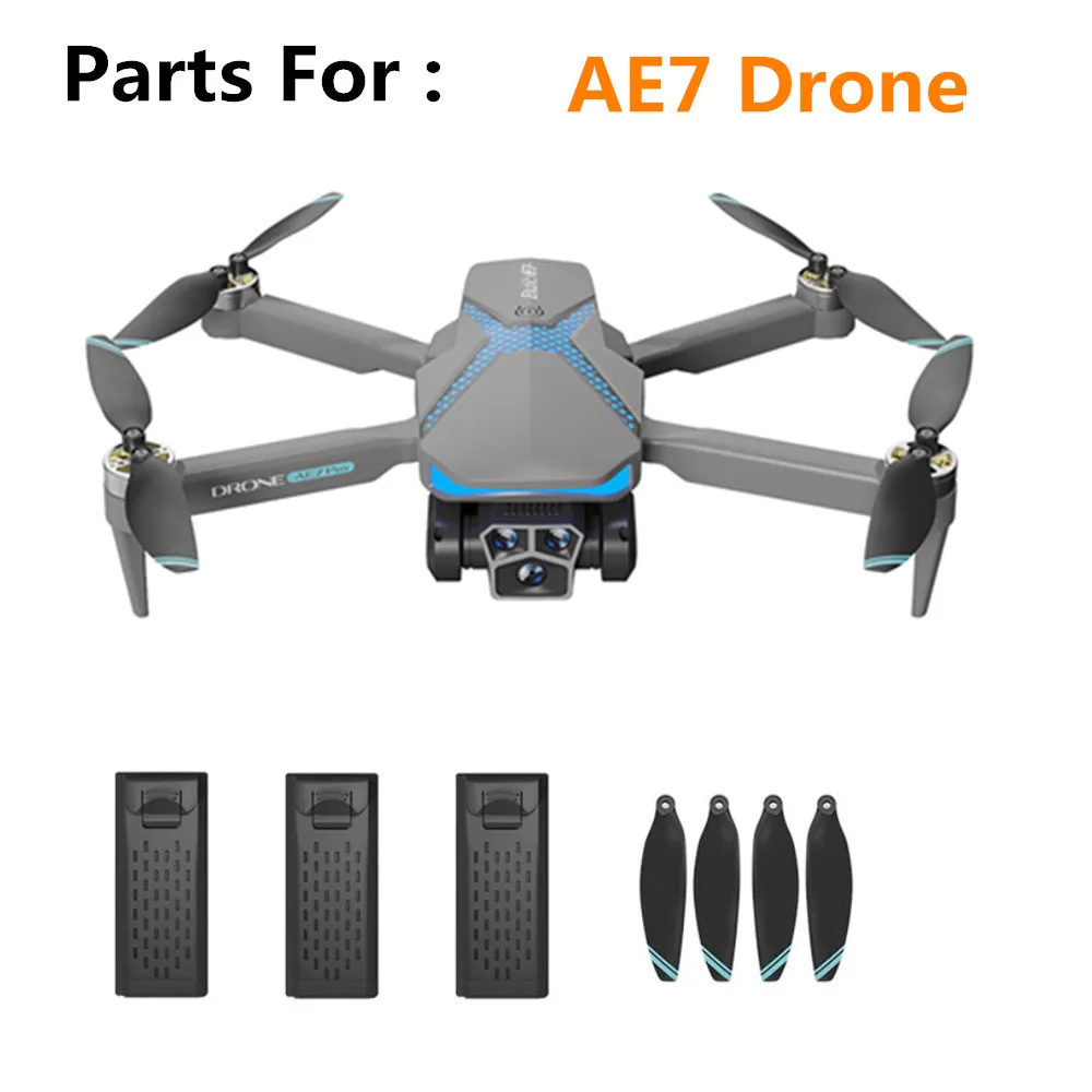 AE7 Drone Battery Accessories 3.7V 2000Mah /Propeller Blade / AE7  Drone Original Spare Parts AE7 Dron Battery