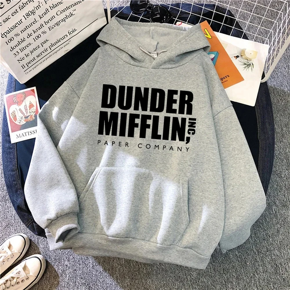 The Office Dunder Mufflin INC Paper Hoodie Dwight Schrute Bluza Mężczyźni Kobiety Bluzy Casual Pullover Sweter z kapturem