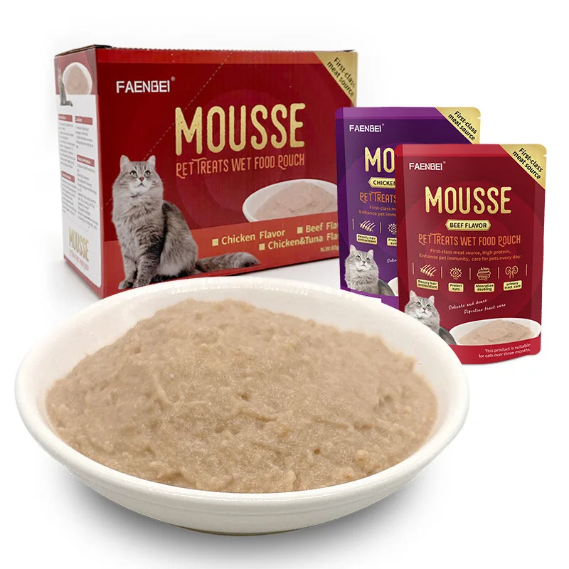 Cat Snacks Wet Grain Mousse Chicken and Beef Training Reward Cat Snacks Nutritious and Delicious Can Be Paired with Staple Foods