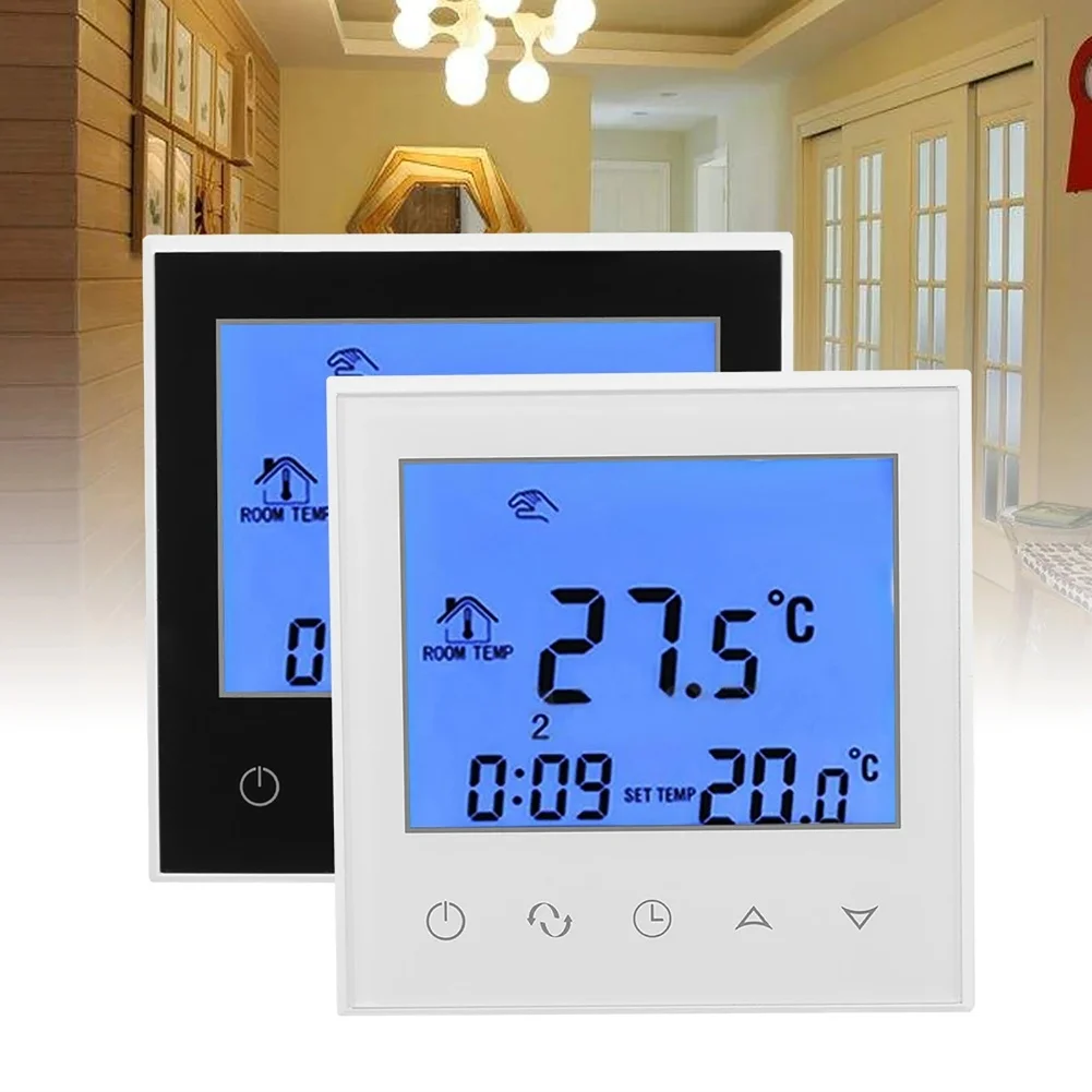 

Цифровой термостат для управления домашним отоплением, яркий дисплей с подсветкой, экстремальный диапазон 5, C-99 C для систем центрального отопления