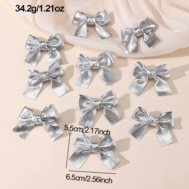 Gold and Silver Bow Hair Clips - Tie Clip Silver avis et prix