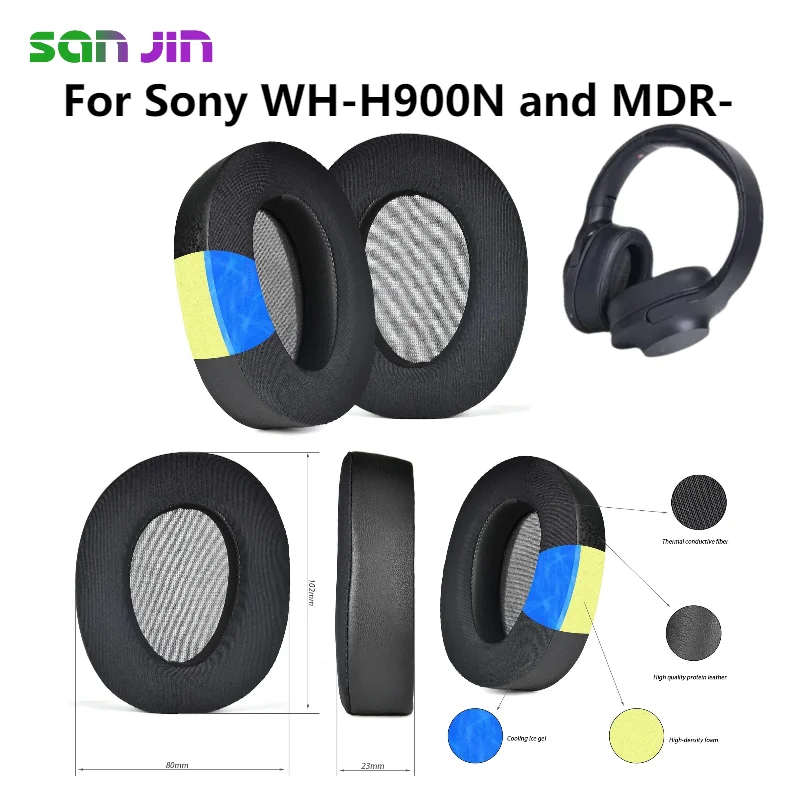 

Replacement ear pads for Sony WH-H900N and MDR-100ABN headphones, soft protein leather ear pads