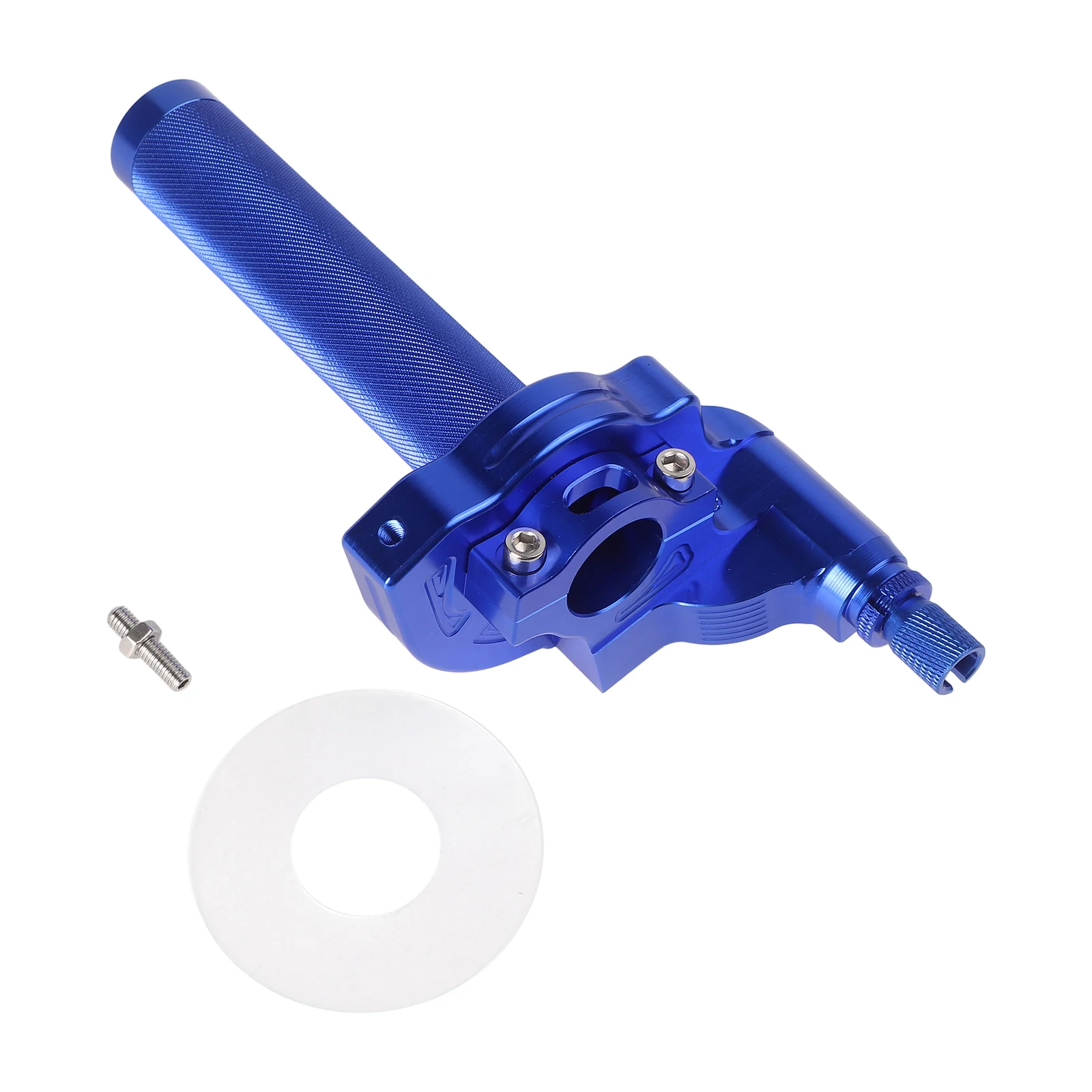 Aluminum Grip Blue CNC Throttle Adjustable Mounting Aluminum Alloy Material Anodized Coloration Knurled Grip Area