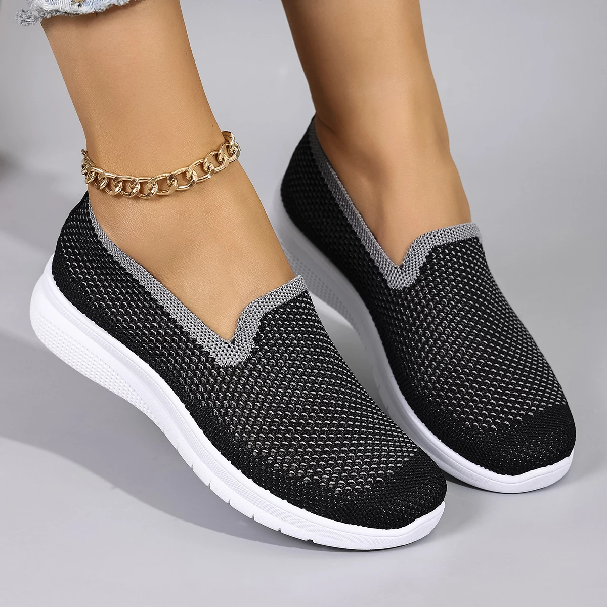 Bequeme, atmungsaktive, verschleißfeste Lazy-Schuhe für Damen im Frühling mit weichen Sohlen
