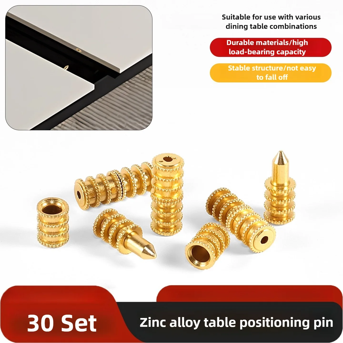 30set Table Positioning Bolt Telescopic Table Connector Zinc alloy Latch Furniture Hidden Layer Bracket Hardware Accessories