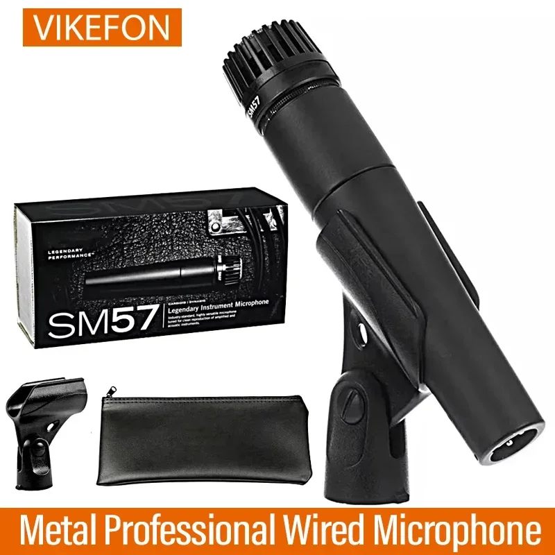 Micrófono dinámico cardioide SM57 de Metal 2025 para cantar en escenario micrófono profesional con cable Shure Karaoke BBOX grabación Vocal