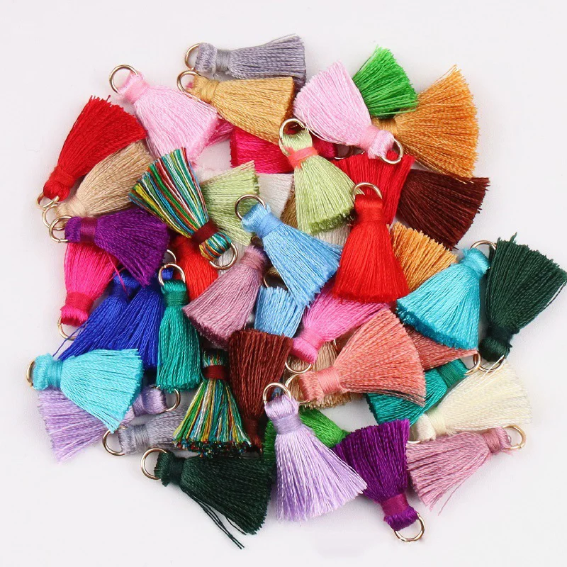 10pcs 2cm Tassel Handmade Pendants Polyester Tassels Fringe Bulk For Jewelry Making DIY Earring Crafts Findings Supplies