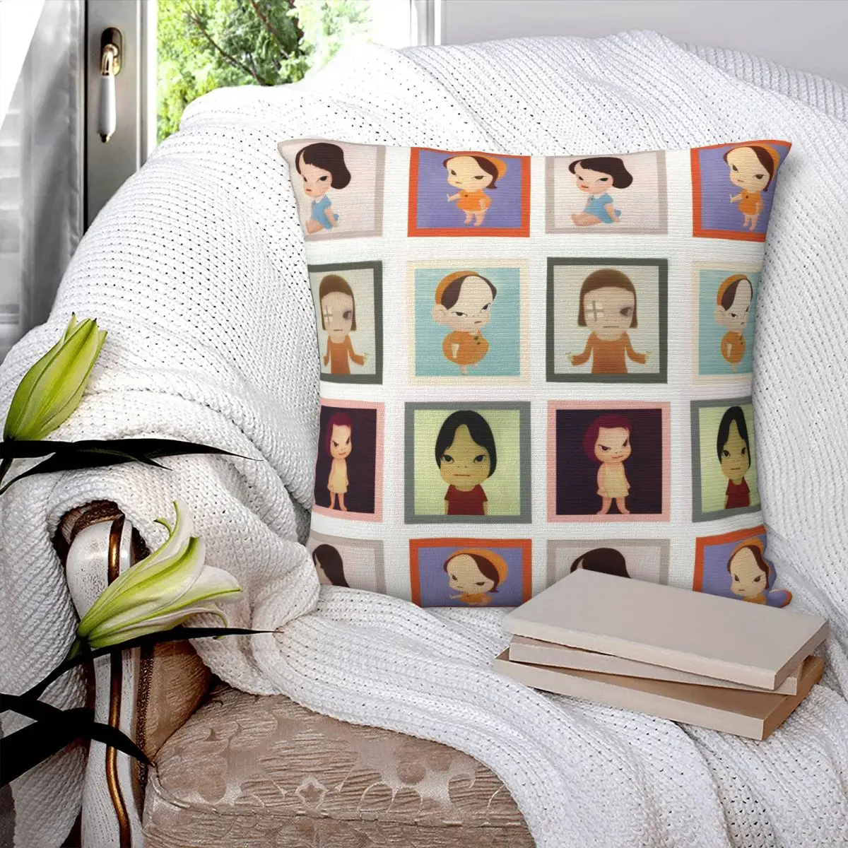 Yoshitomo Nara Pillowcase Printing Polyester Cushion Cover Gift Throw Pillow Case Cover Home Drop Shipping 40X40cm