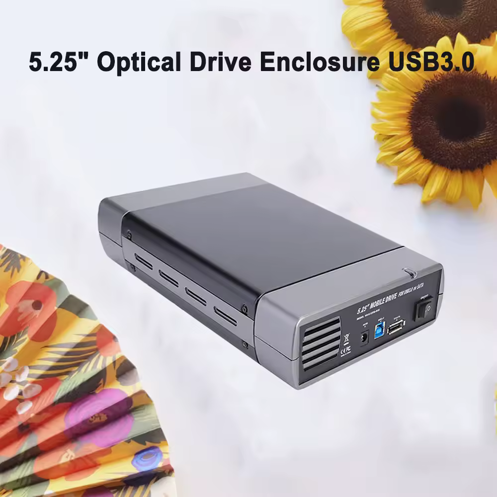 Neuer EU/US-Stecker 5,25 Zoll USB 2.0/USB 3,0 Sata externes optisches Laufwerk Gehäuse Gehäuse Box Adapter für Windows XP für Mac PC