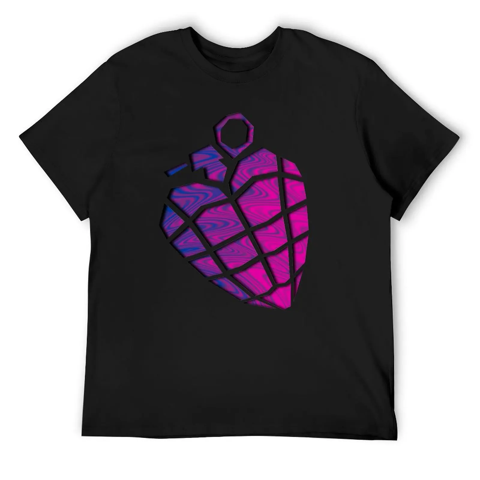 Bi pride heart grenade T-Shirt blanks cotton graphic tees plus size clothes quick-drying men clothings